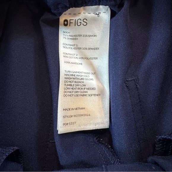 Figs Technical Collection Zamora Scrub Women’s Jogger Cargo Pants Size L Navy - Picture 5 of 11